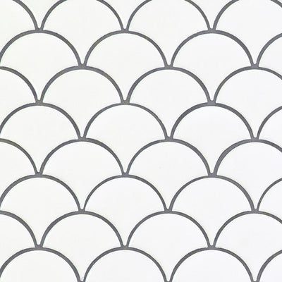 WHITE GLOSSY SCALLOP 6MM Mosaic, Wall Tile, Floor or Wall Tile - Shop at Home Craft Studio - 1