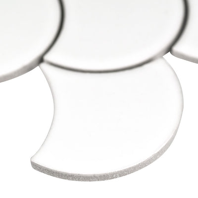 WHITE GLOSSY SCALLOP 6MM Mosaic, Wall Tile, Floor or Wall Tile - Shop at Home Craft Studio - 3