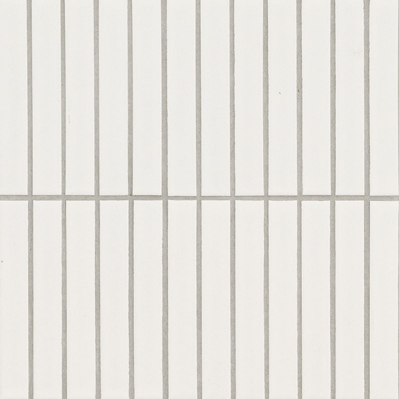 WHITE MATTE 1X6 STACK PATTERN Mosaic, Floor or Wall Tile - Shop at Home Craft Studio - 1