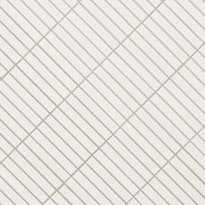 WHITE MATTE 1X6 STACK PATTERN Mosaic, Floor or Wall Tile - Shop at Home Craft Studio - 3