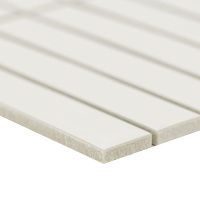 WHITE MATTE 1X6 STACK PATTERN Mosaic, Floor or Wall Tile - Shop at Home Craft Studio - 4