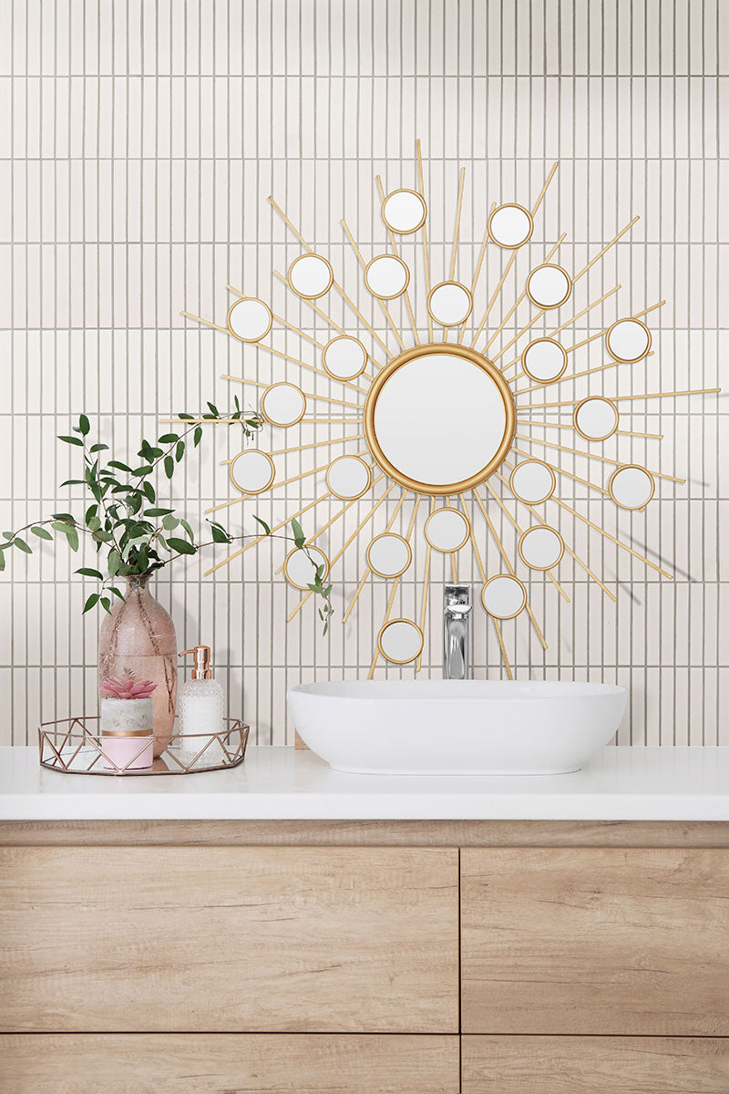 WHITE MATTE 1X6 STACK PATTERN Mosaic, Floor or Wall Tile - Shop at Home Craft Studio - 5