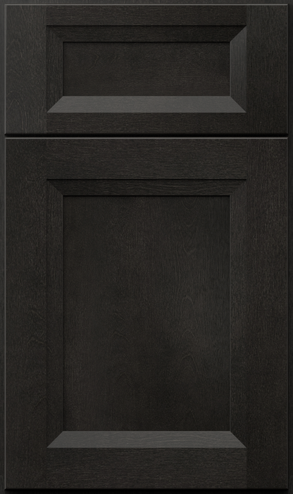 Onyx Cobblestone shaker-style cabinet door, perfect for modern and traditional kitchens, showcasing elegant dark grey tones.