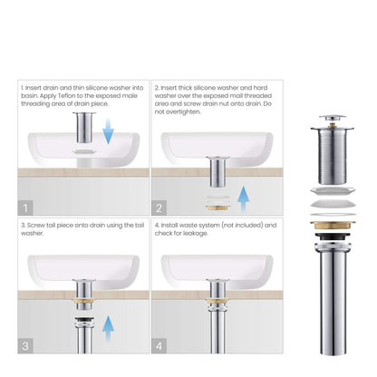 Bathroom Sink Pop Up Drain Stopper Small Cover without Overflow - PW-2