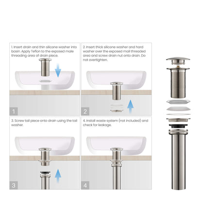 Bathroom Sink Pop Up Drain Stopper Full Cover without Overflow - PW-4
