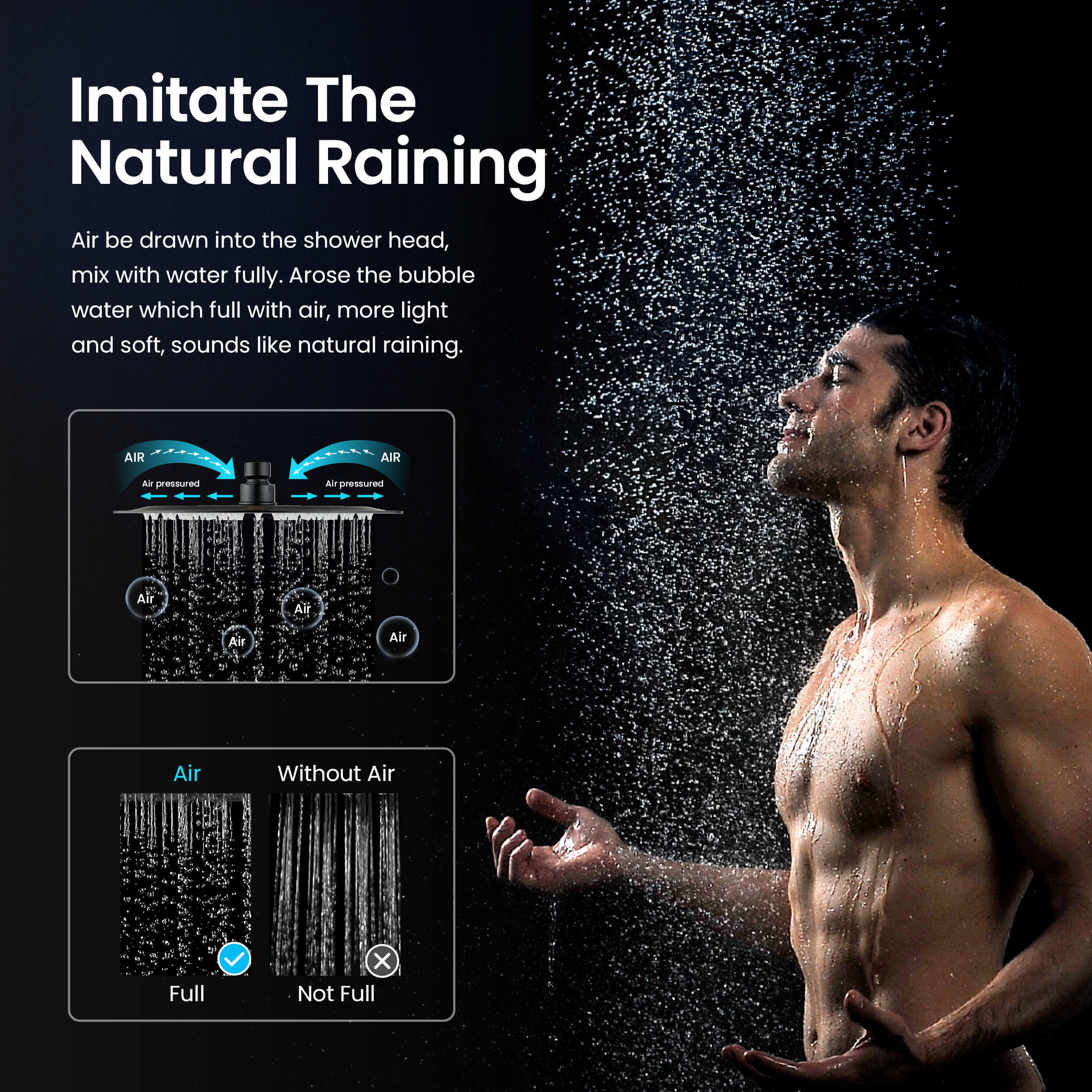 Quadra 10" Metal Rain Shower Head 2mm Ultra Thin Profile  - RS101