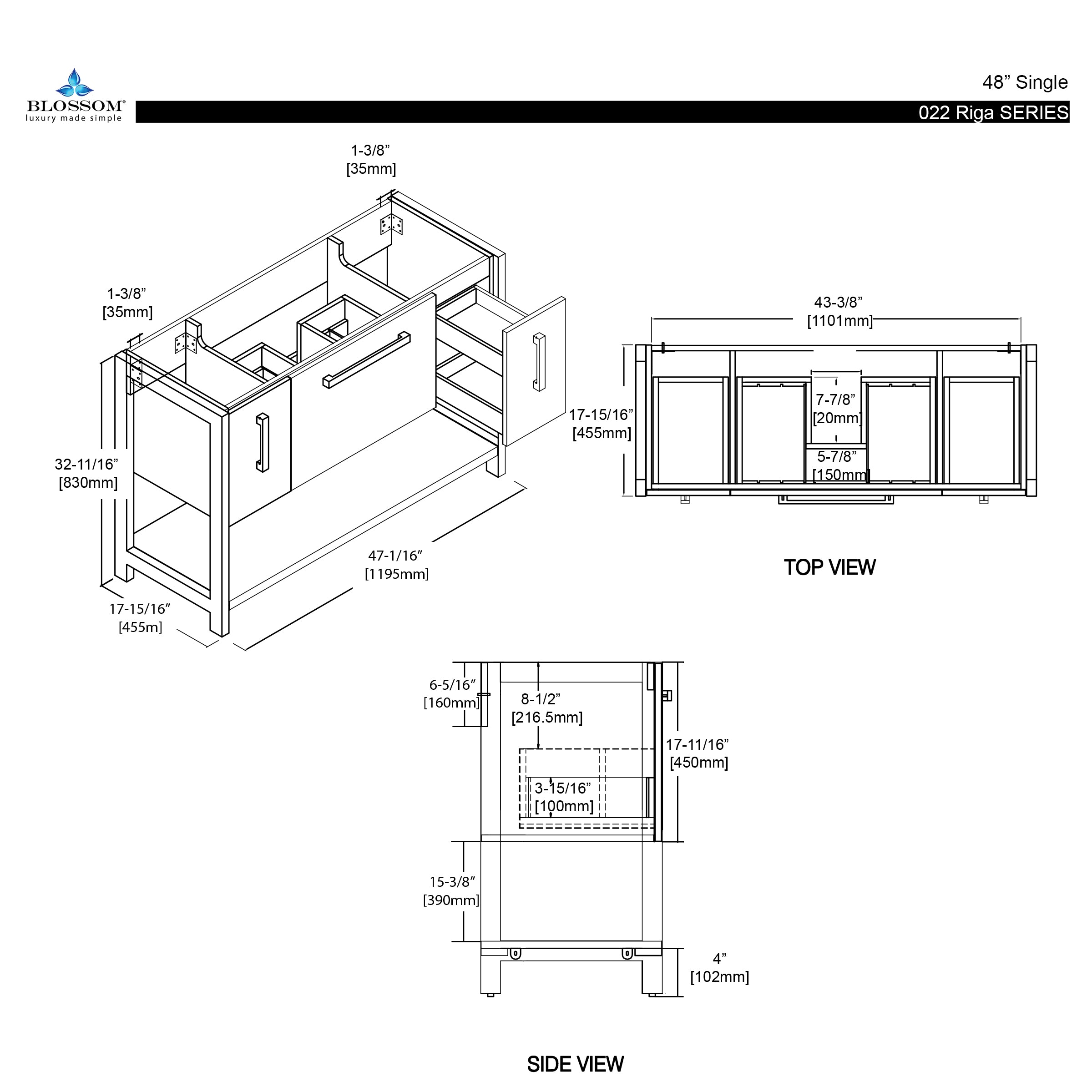 Riga 48 Inch Vanity – Double Sinks