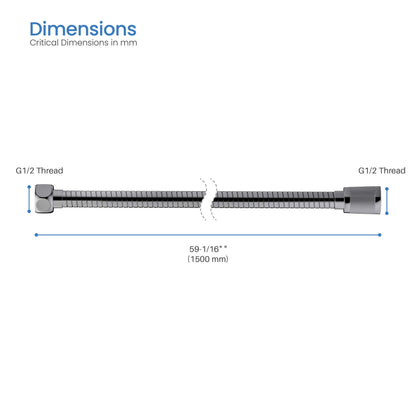 60" Stainless Steel Braided Shower Hose - SH60