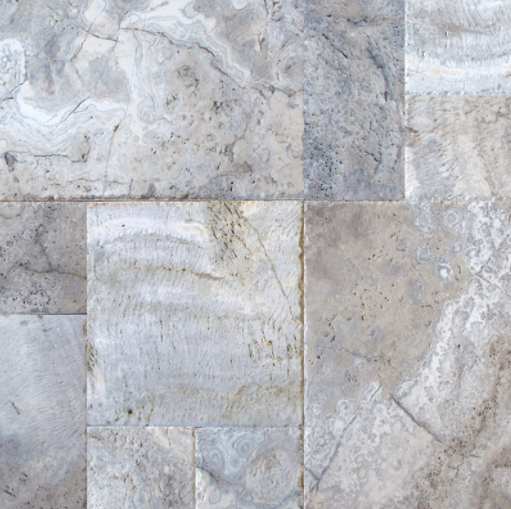Silver Versailles Tumbled Pattern