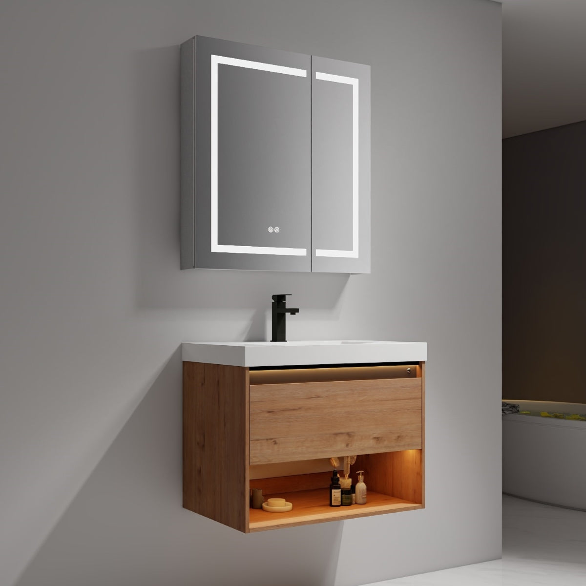 Bergen 30″ Vanity （Dual LED Illuminated）