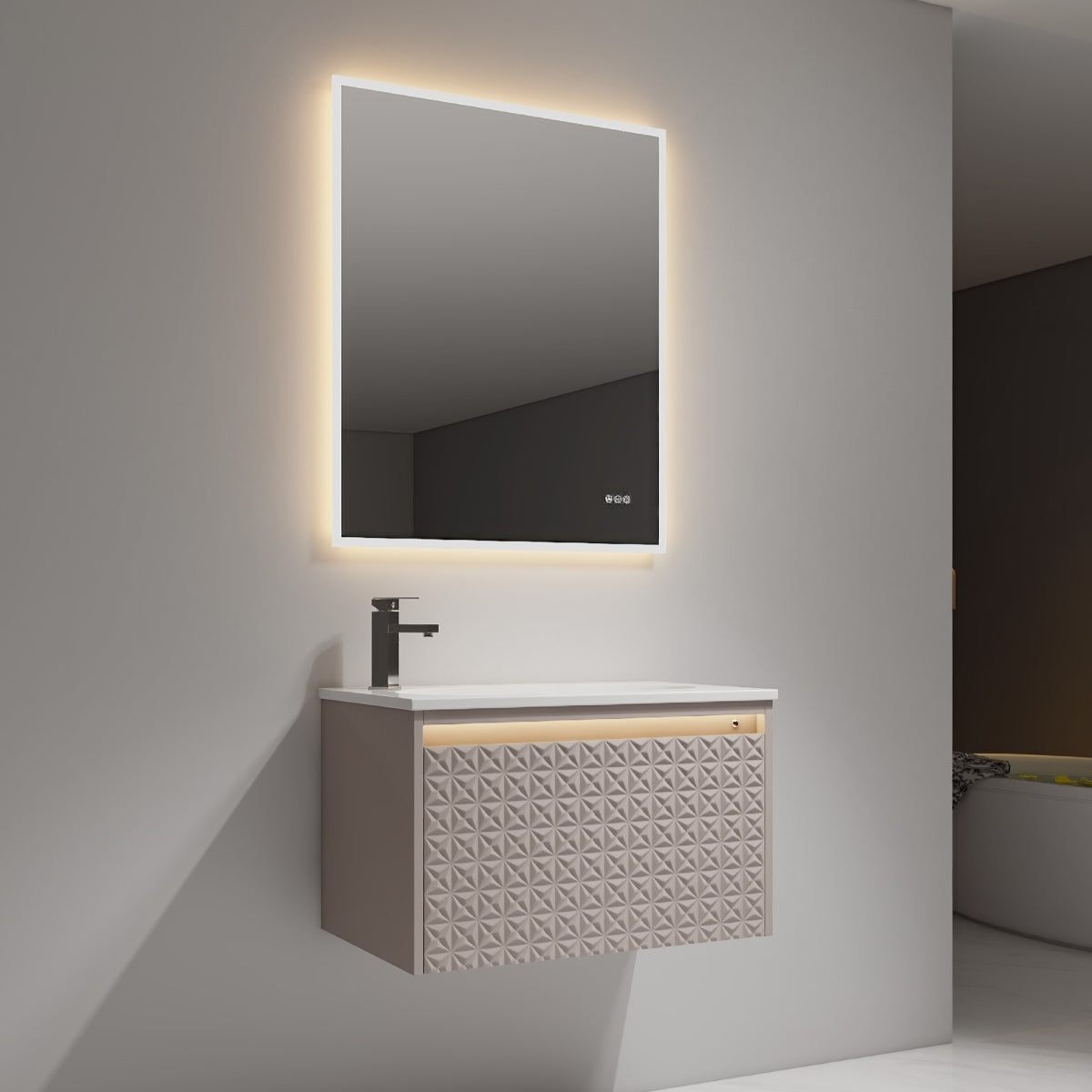 Thun 30″ Vanity With Droplet-Shaped Basin (LED Illuminated)