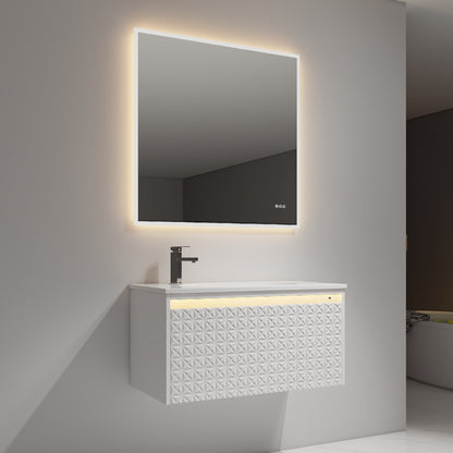 Thun 36″ Vanity With Droplet-Shaped Basin (LED Illuminated)