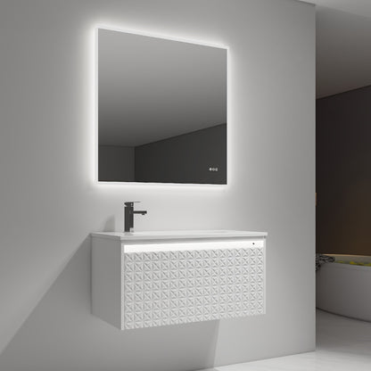 Thun 36″ Vanity With Droplet-Shaped Basin (LED Illuminated)