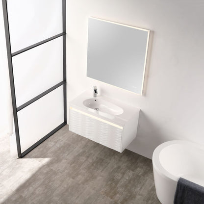 Voyage 36″ Vanity With Droplet-Shaped Basin (LED Illuminated)
