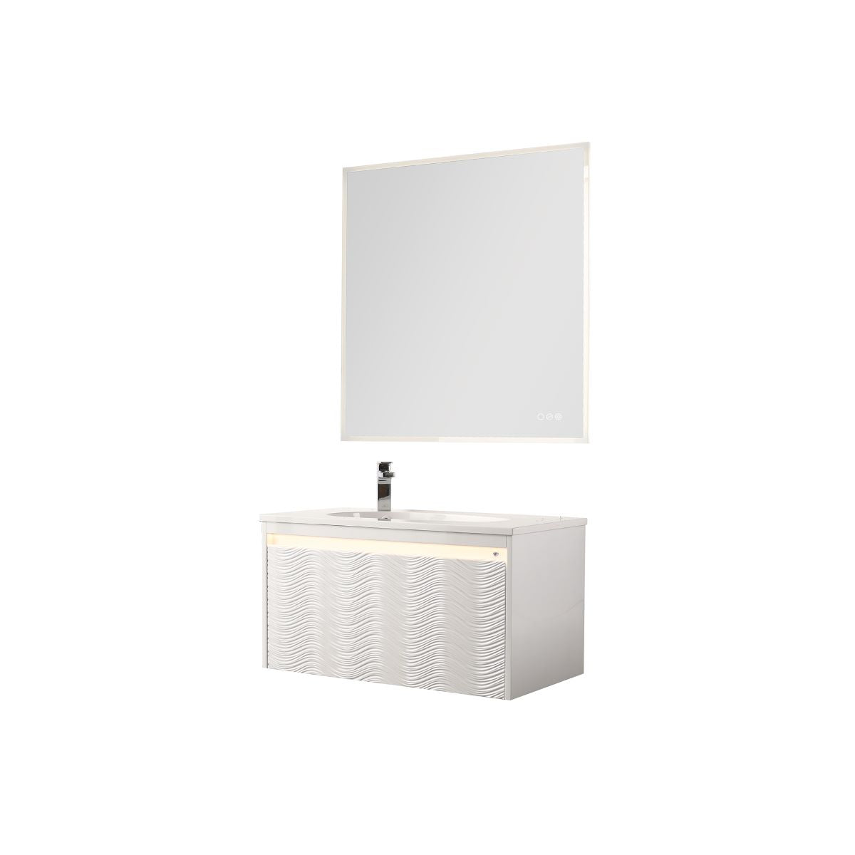 Voyage 36″ Vanity With Droplet-Shaped Basin (LED Illuminated)