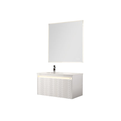 Voyage 36″ Vanity With Droplet-Shaped Basin (LED Illuminated)