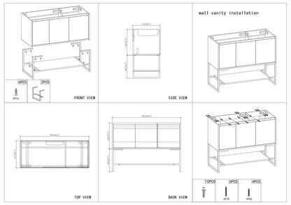 48" V9006 Allen Vanity & Acrylic Basin (Rose Wood)