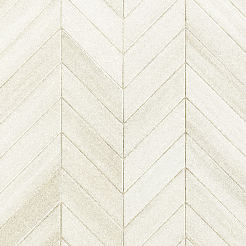 Watercolor Bianco Chevron 12X15 Mosaic