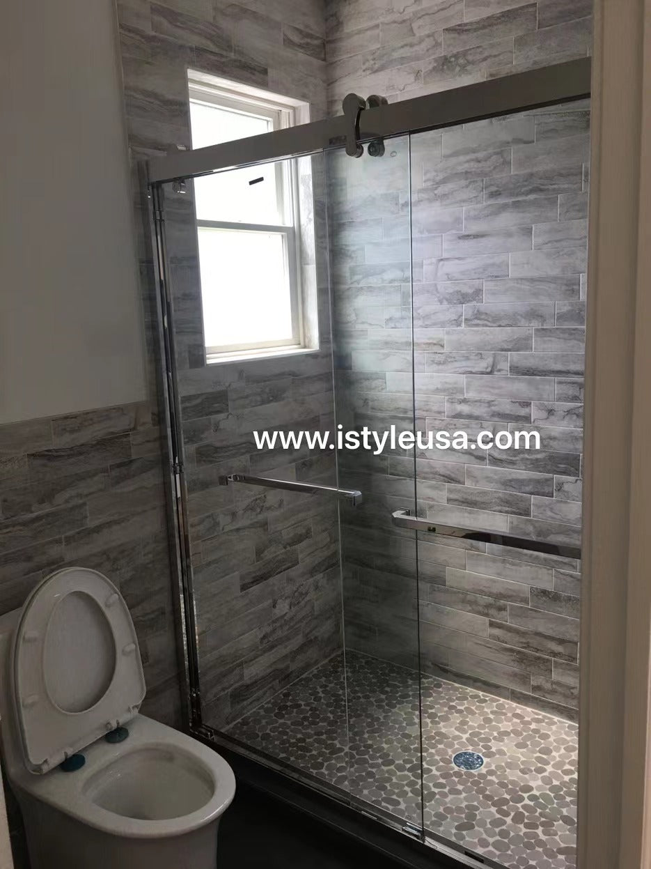 66" GBY22 Owen Bypass Series Shower Door with Klearteck Treatment (3/8" Thickness) (Brushed Nickel)