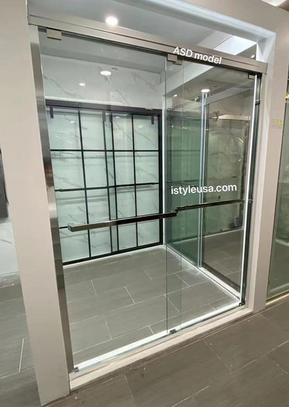 66" ASD Series Shower Door with Klearteck Treatment (5/16" Thickness) Low Ceiling 72" (Silver /Chrome)