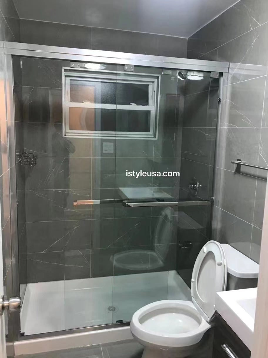 66" ASD Series Shower Door with Klearteck Treatment (5/16" Thickness) Low Ceiling 72" (Silver /Chrome)