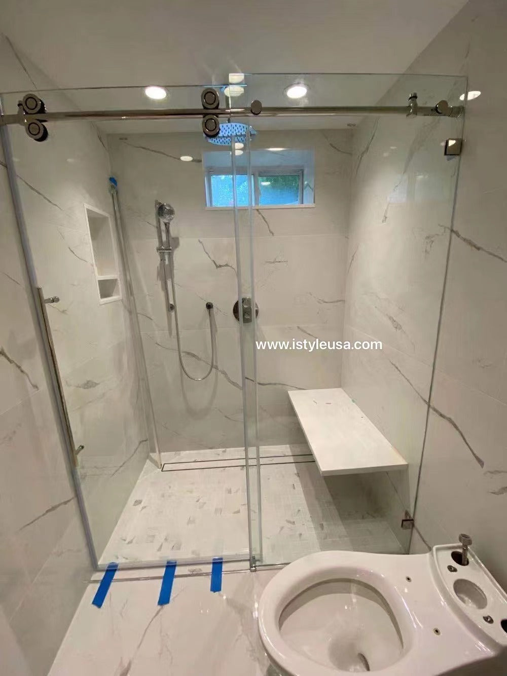 66" BH Series Frameless Single Sliding Shower Door (Brushed Nickel)