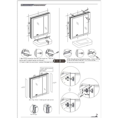 20" LED Ana Medicine Cabinet (Surface Mount/Recessed) (Left Hinge)