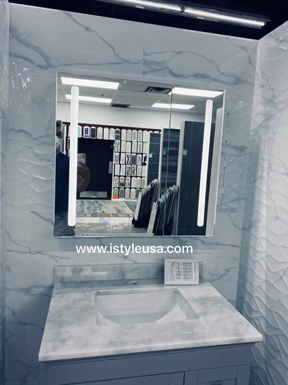 24" LED Aluminum Medicine Cabinet (Surface Mount/Recessed)