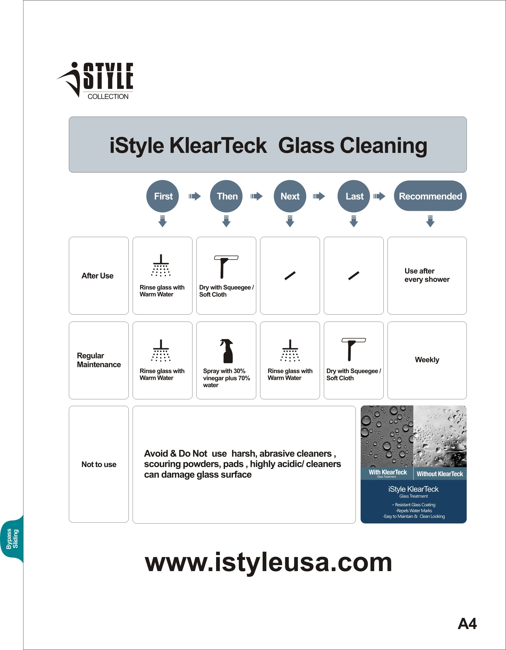 72" GBY22 Owen Bypass Series Shower Door with Klearteck Treatment (3/8" Thickness) (Chrome)