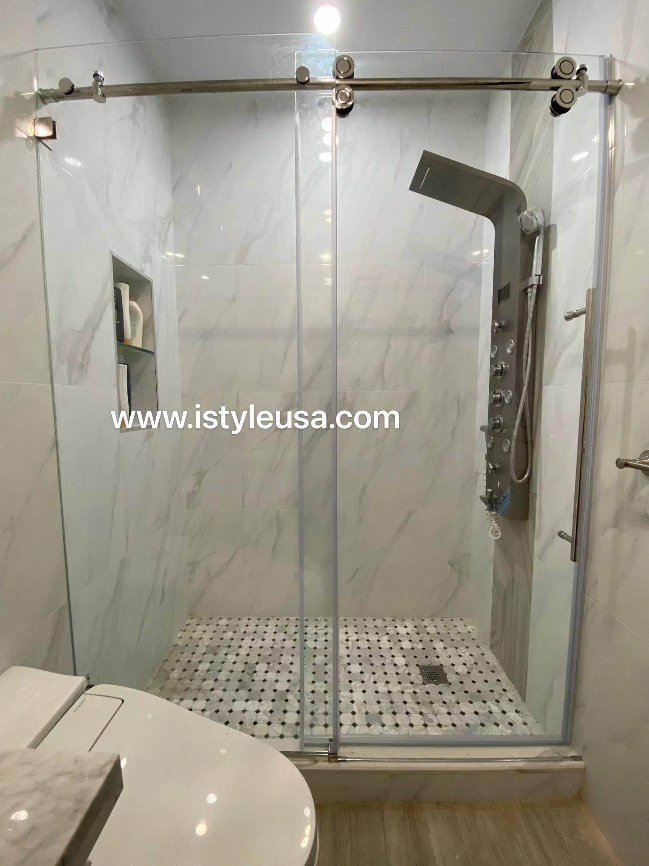 72" BH Series Frameless Single Sliding Shower Door (Brushed Nickel)