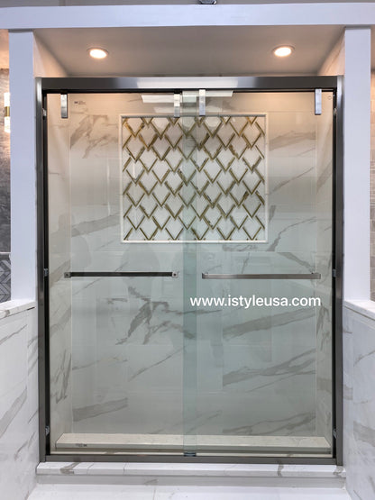 48" AC23 series Bypass Shower Door with Klearteck Treatment (3/8" Thickness) (Brushed Nickel)