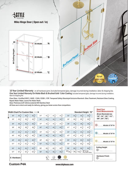 1PC Miko Hinge Door (Brushed Nickel)