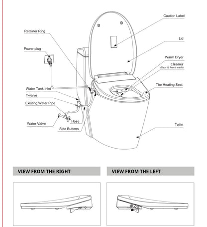 Model 3 SY0101 Smart Bidet Toilet Seat (Elongated)