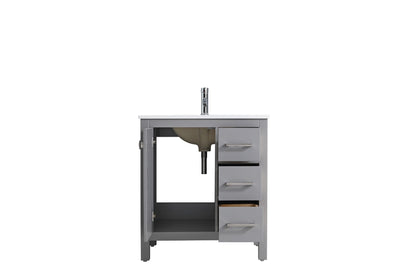 30" V9008 Vanity & Quartz Countertop Combo (Matte Grey)