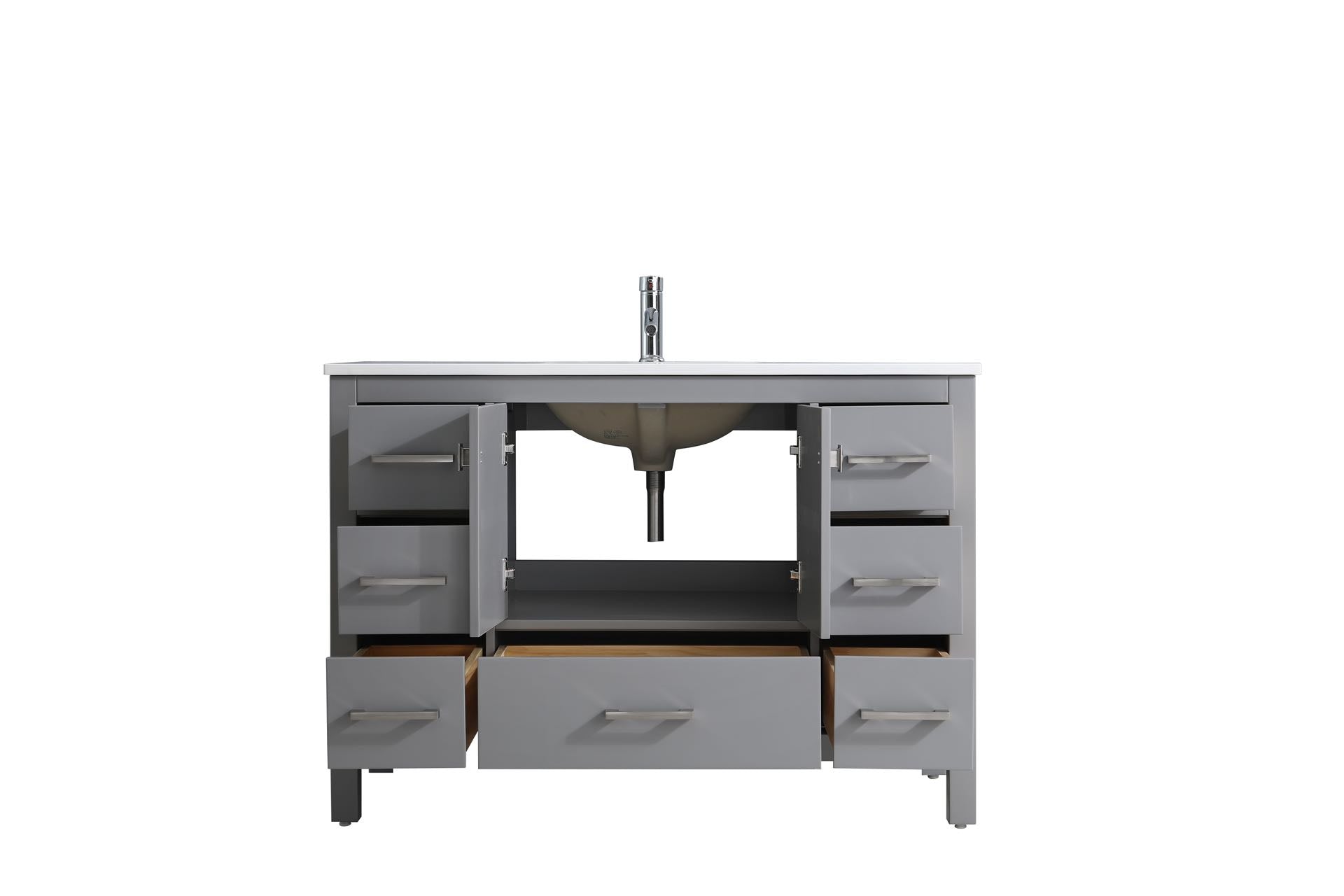 48" V9008 Vanity & Quartz Countertop Combo (Matte Grey)