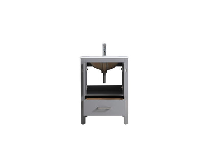 24" V9008 Vanity & Quartz Countertop Combo (Matte Grey)