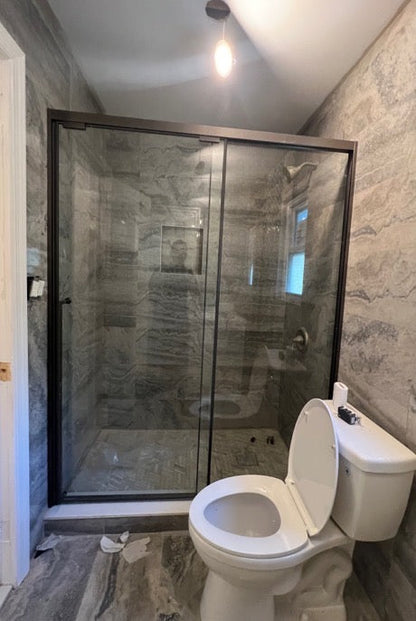 60" Karina Series Minimalist Shower Door with a Single Sliding Door (Brushed Nickel)