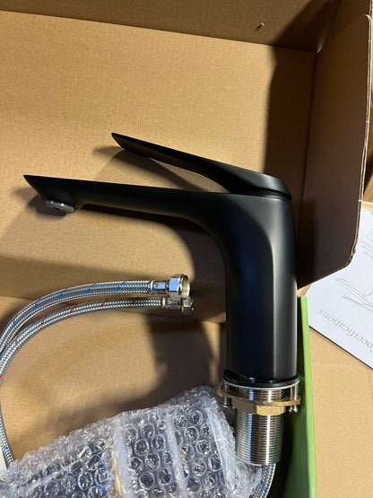 F050  Single Hole Basin Faucet with Pop Up (Matte Black)