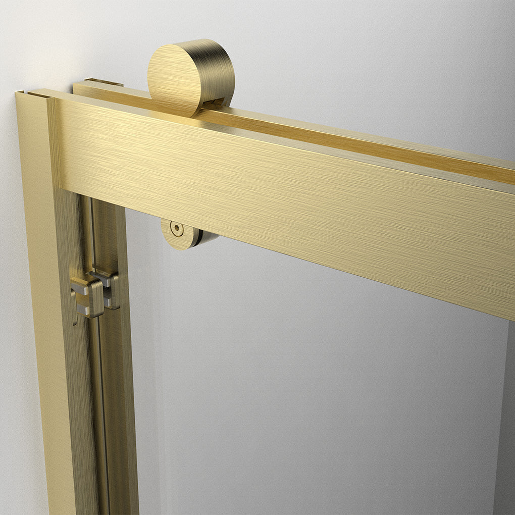 *NEW COLOR 66" GBY22 Owen Bypass Series Shower Door with Klearteck Treatment (3/8" Thickness) (Brushed Gold))