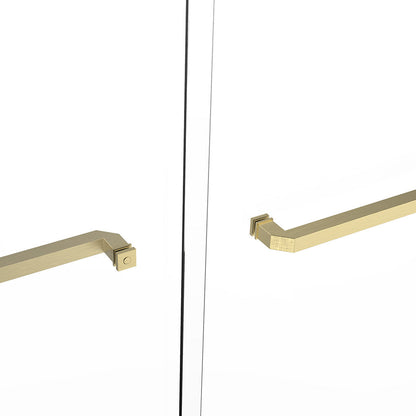 *NEW COLOR 72" GBY22 Owen Bypass Series Shower Door with Klearteck Treatment (3/8" Thickness) (Brushed Gold))