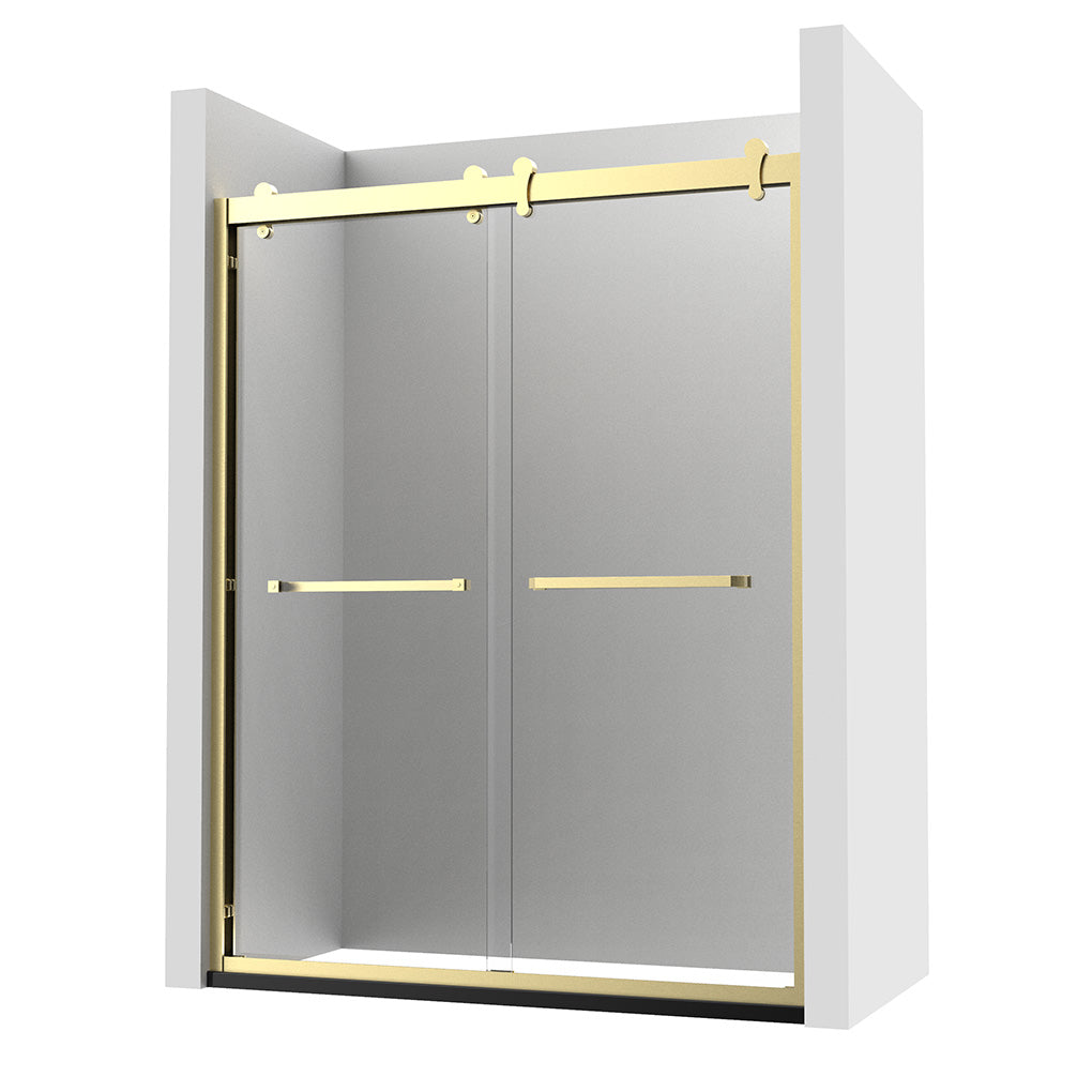 *NEW COLOR 66" GBY22 Owen Bypass Series Shower Door with Klearteck Treatment (3/8" Thickness) (Brushed Gold))