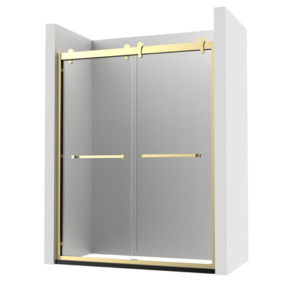 *NEW COLOR 66" GBY22 Owen Bypass Series Shower Door with Klearteck Treatment (3/8" Thickness) (Brushed Gold))