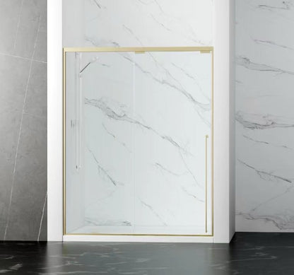 54" Karina Series Minimalist Shower Door with a Single Sliding Door (Brushed Gold)