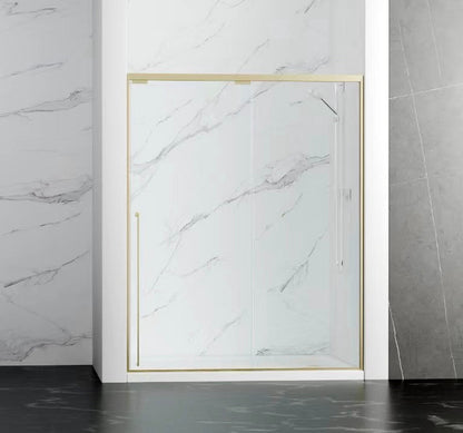 54" Karina Series Minimalist Shower Door with a Single Sliding Door (Brushed Gold)