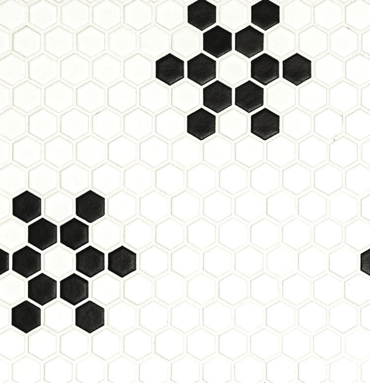 White And Black Mod Petal Pattern Matte