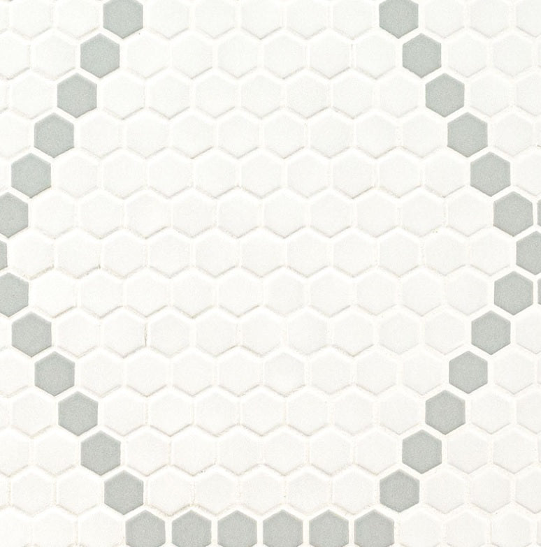 White And Gray Hive Pattern Matte