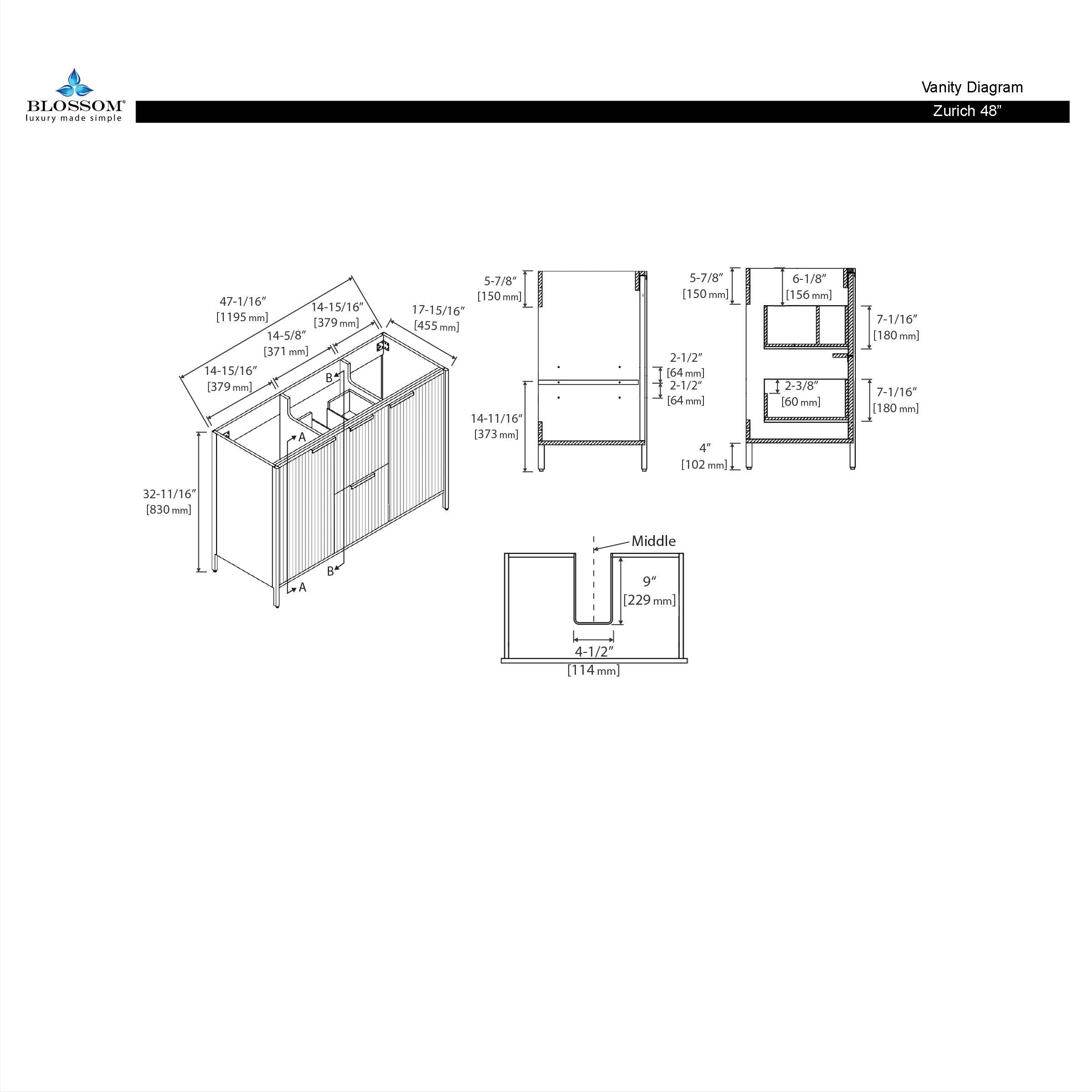 Zurich 48″ Vanity