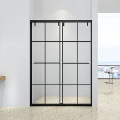 48" AC88 Alex Bypass Series  Jet Glaze Shower Door with Klearteck Treatment (3/8" Thickness) (Matte Black) last one