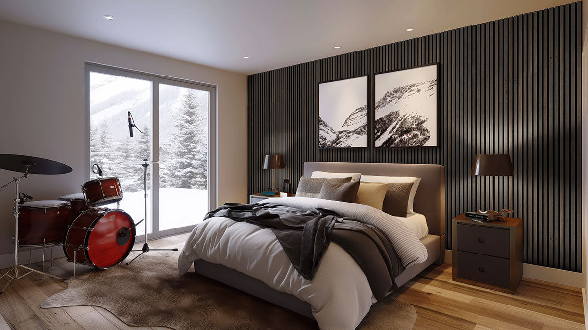 Umber Acoustic Wood Slat Panels