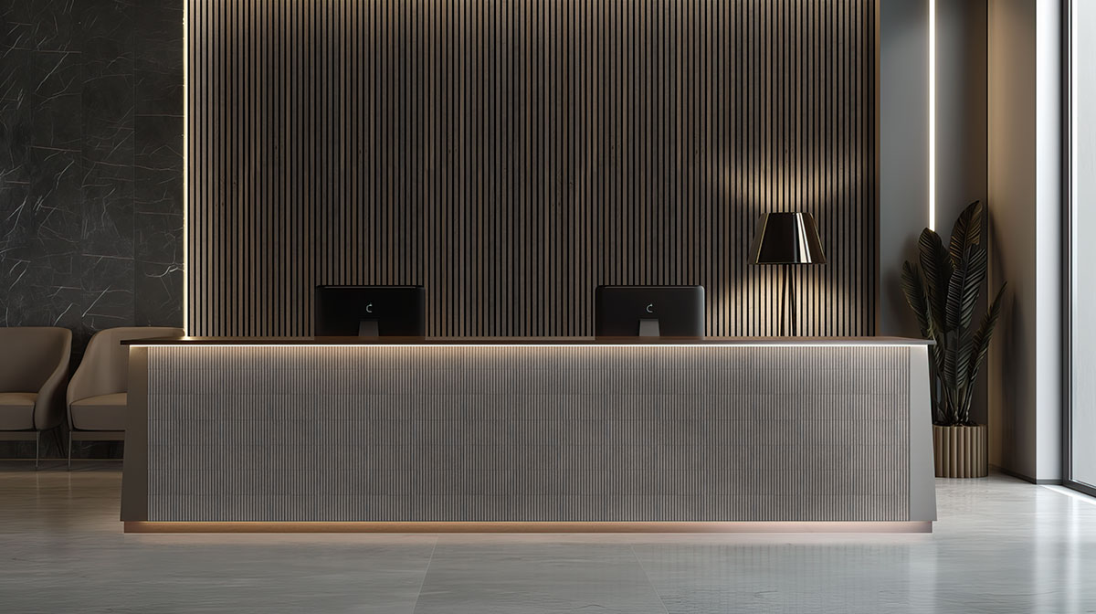 Umber Acoustic Wood Slat Panels